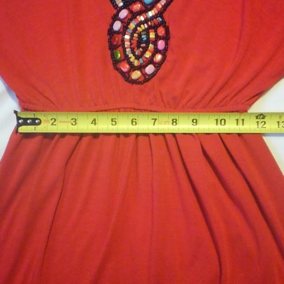Maurices Red Cocktail Dress with Beaded Neckline XS - Picture 5 of 6
